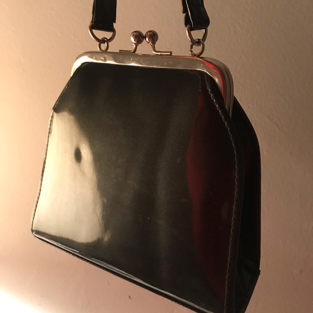 Vintage Charcoal Grey Mini Frame Bag MNZ style